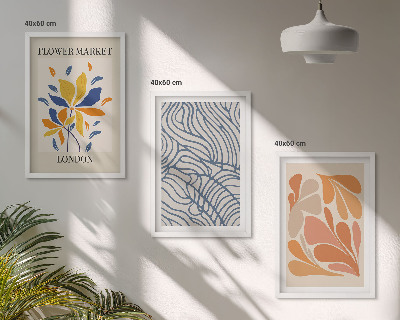 Three-piece wall art piece Modern abstract flowers