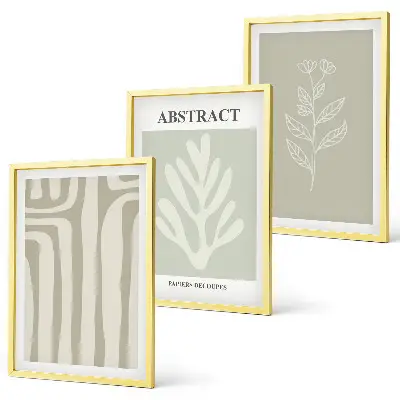 Three piece abstract plant pattern wall art three piece set