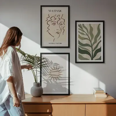 Wall art set Abstract plant patterns