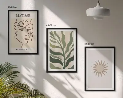 Wall art set Abstract plant patterns
