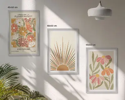 Pastel sunflowers wall art three-piece set