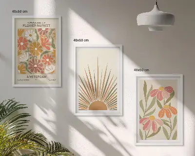 Pastel sunflowers wall art three-piece set