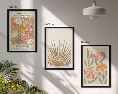 Three-piece wall art piece Pastel sun flowers
