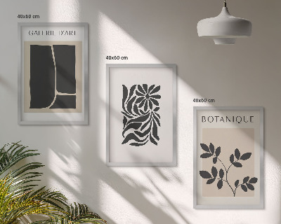 Wall art set Abstract plant patterns