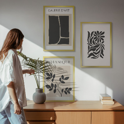 Wall art set Abstract plant patterns