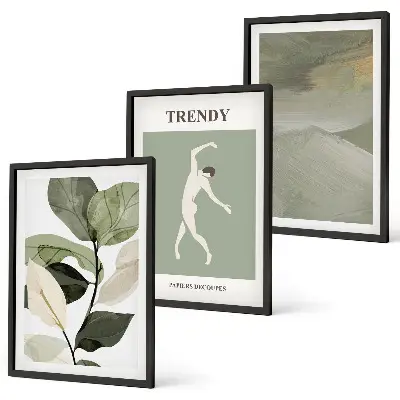 Plant silhouette abstract wall art set abstract patterns