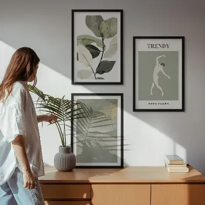 Plant silhouette abstract wall art set abstract patterns