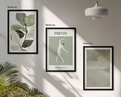 Plant silhouette abstract wall art set abstract patterns