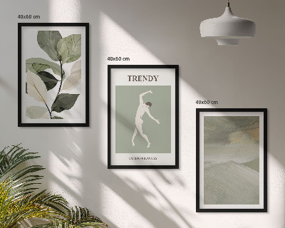 Wall art set Plant silhouette abstract patterns