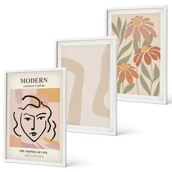 Modern abstract woman wall art three-piece set
