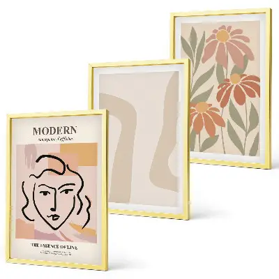Three-piece wall art piece Modern abstract woman