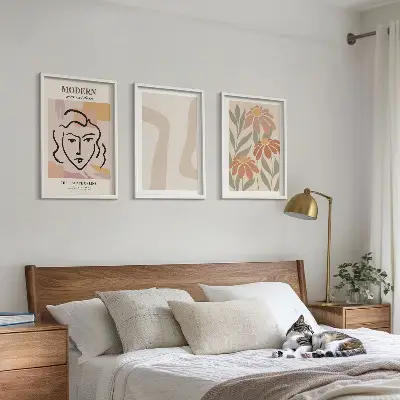 Modern abstract woman wall art three-piece set