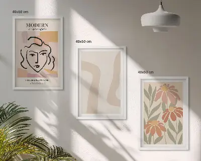 Modern abstract woman wall art three-piece set