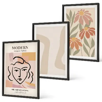 Modern abstract woman wall art three-piece set