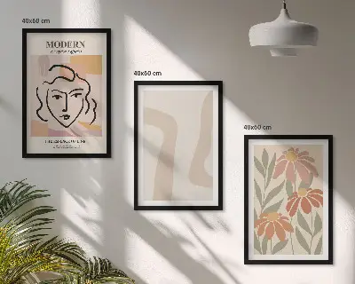Modern abstract woman wall art three-piece set
