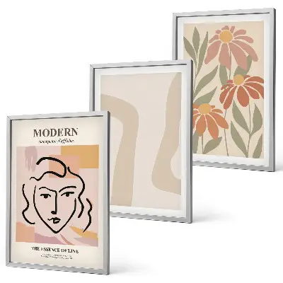 Three-piece wall art piece Modern abstract woman