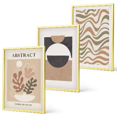 Three-piece wall art piece Abstract shapes patterns