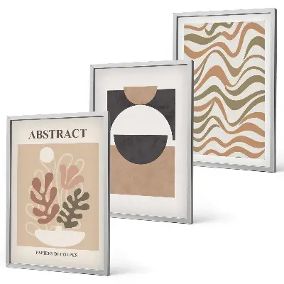Three-piece wall art piece Abstract shapes patterns