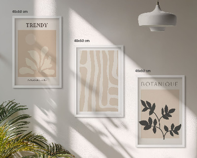Wall art set Stylish plant patterns beige black