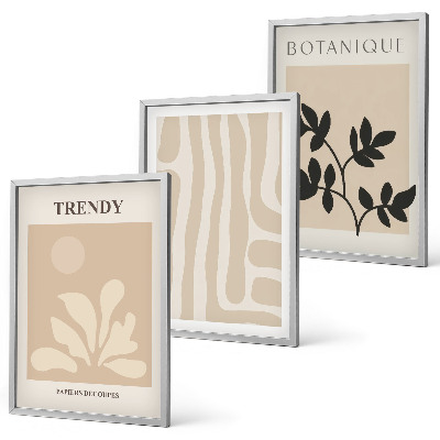 Wall art set Stylish plant patterns beige black