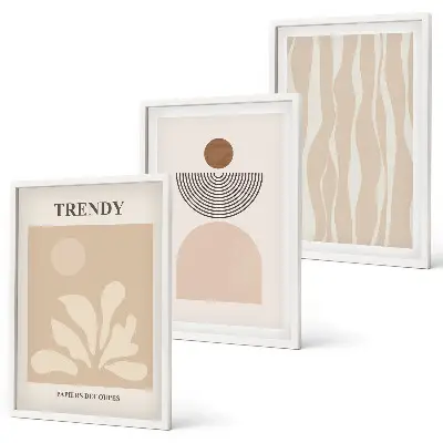 Wall art set Stylish abstract beiges