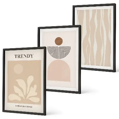 Wall art set Stylish abstract beiges