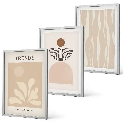 Wall art set Stylish abstract beiges
