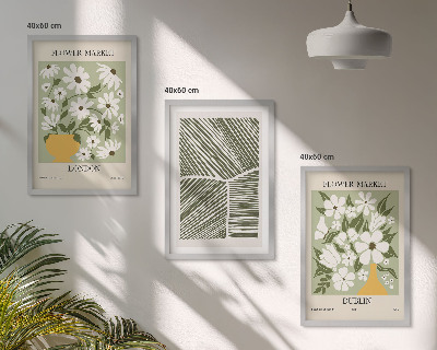 Three-piece wall art piece Floral patterns London Dublin