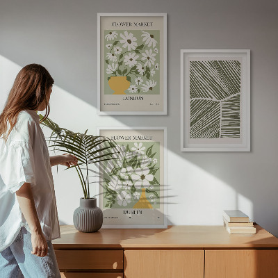 Three-piece wall art piece Floral patterns London Dublin