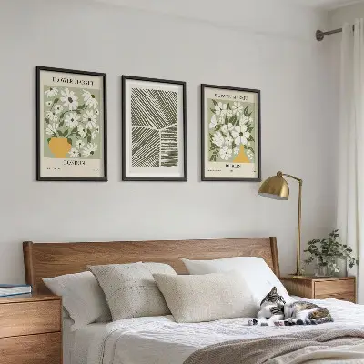 Three-piece floral pattern wall art London and Dublin design