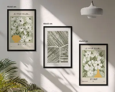 Three-piece floral pattern wall art London and Dublin design