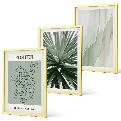 Wall art set with green plant patterns