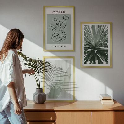 Wall art set Plant patterns in green