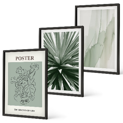 Wall art set Plant patterns in green
