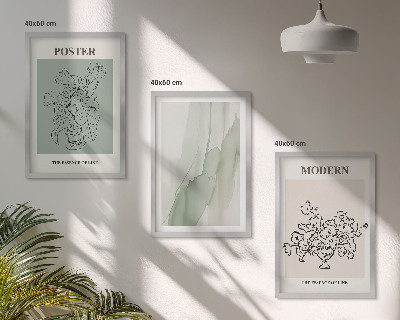 Three-piece wall art piece Flowers in a modern vase