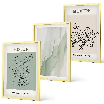 Flowers in a modern vase wall art three-piece set