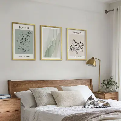 Flowers in a modern vase wall art three-piece set