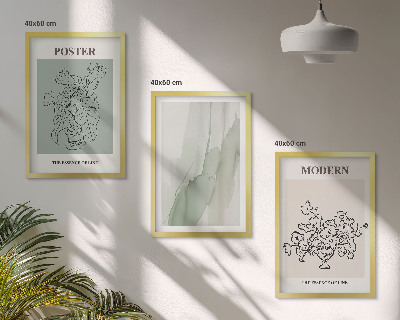 Three-piece wall art piece Flowers in a modern vase
