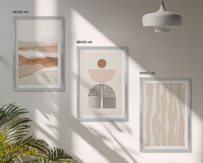 Wall art set Abstract landscape nature geometry