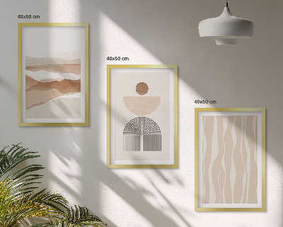 Wall art set Abstract landscape nature geometry