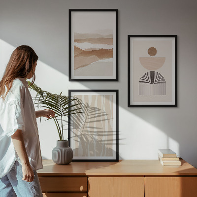Wall art set Abstract landscape nature geometry
