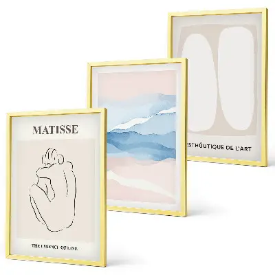 Three-piece wall art piece Matisse's abstract forms