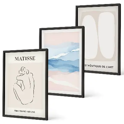 Three-piece wall art piece Matisse's abstract forms