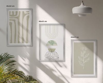 Wall art set Geometric plant patterns