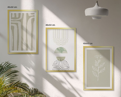 Wall art set Geometric plant patterns