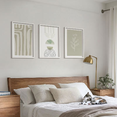 Wall art set Geometric plant patterns
