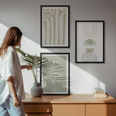 Wall art set Geometric plant patterns