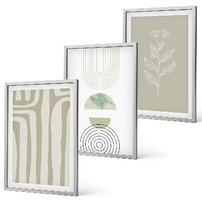 Wall art set Geometric plant patterns