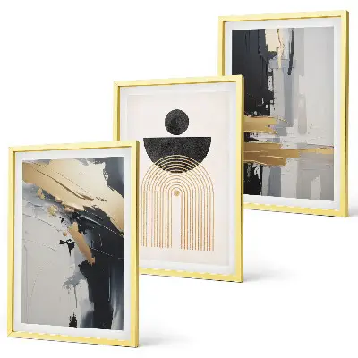 Three-piece geometric wall art abstract elegance design