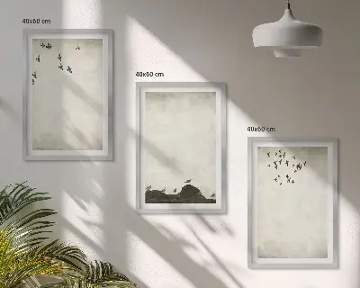 Wall art set Flying Birds Minimalism